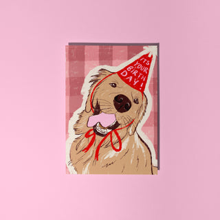 Golden Retriever Happy Birthday Greetings Card | Dog Lover