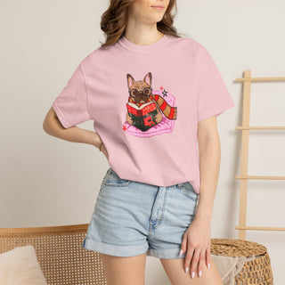 French Bulldog Book Lover Shirt, Frenchie Reading T Shirt, Wizard Dog Tee, Fantasy Reader Gift, BookTok Shirt, Comfort Colors Dog Mom Gift