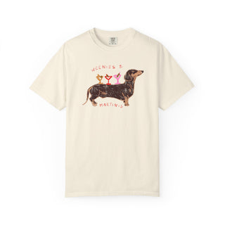 Weenies and Martinis Shirt, Dachshund T Shirt, Funny Wiener Dog Tee, Doxie Mom Gift, Cute Cocktail Shirt, Comfort Colors Dog Lover Tee