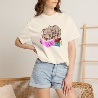Staffordshire Bull Terrier Book Lover Shirt, Staffy Reading T Shirt, Fantasy Reader Gift, BookTok Dog Tee, Cute Dog Mum Shirt, Comfort Color