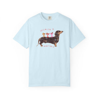Weenies and Martinis Shirt, Dachshund T Shirt, Funny Wiener Dog Tee, Doxie Mom Gift, Cute Cocktail Shirt, Comfort Colors Dog Lover Tee