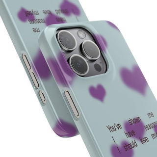 Reasons I Should Love Myself Teal & Purple Heart Snap Case