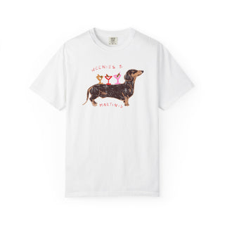 Weenies and Martinis Shirt, Dachshund T Shirt, Funny Wiener Dog Tee, Doxie Mom Gift, Cute Cocktail Shirt, Comfort Colors Dog Lover Tee