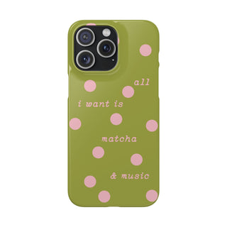 Matcha & Music Phone Case