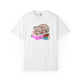 Staffordshire Bull Terrier Book Lover Shirt, Staffy Reading T Shirt, Fantasy Reader Gift, BookTok Dog Tee, Cute Dog Mum Shirt, Comfort Color