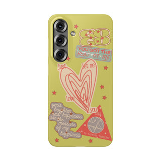 Let Me Love You Yellow Snap Phone Case