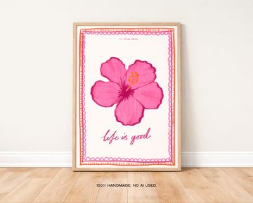 Life is Good Art Print | Tropical Wall Art without a frame
