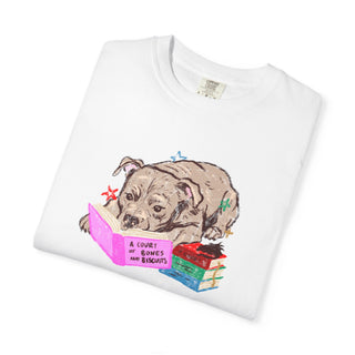 Staffordshire Bull Terrier Book Lover Shirt, Staffy Reading T Shirt, Fantasy Reader Gift, BookTok Dog Tee, Cute Dog Mum Shirt, Comfort Color