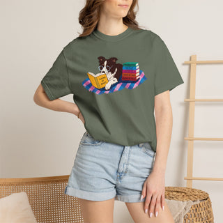Border Collie Book Lover Shirt, Reading Dog T Shirt, Fantasy Book Lover Gift, Cute Bookish Dog Tee, Dog Mom Gift, Booktok Shirt