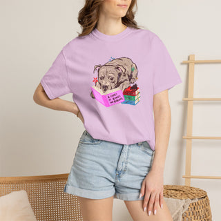 Staffordshire Bull Terrier Book Lover Shirt, Staffy Reading T Shirt, Fantasy Reader Gift, BookTok Dog Tee, Cute Dog Mum Shirt, Comfort Color
