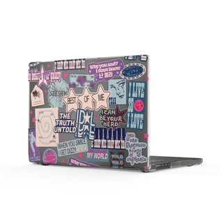 LY Answer Purple Sticker Collage Clear MacBook Case