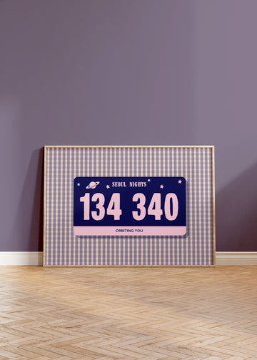 134340 License Plate Art Print without a frame