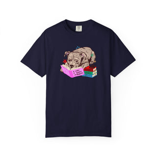 Staffordshire Bull Terrier Book Lover Shirt, Staffy Reading T Shirt, Fantasy Reader Gift, BookTok Dog Tee, Cute Dog Mum Shirt, Comfort Color