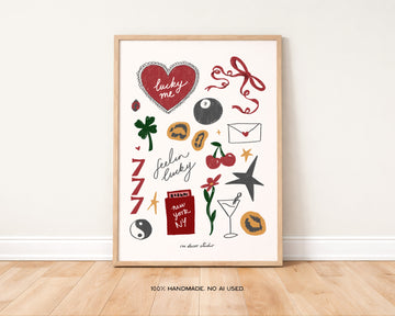 Lucky Me Collage Art Print without a frame
