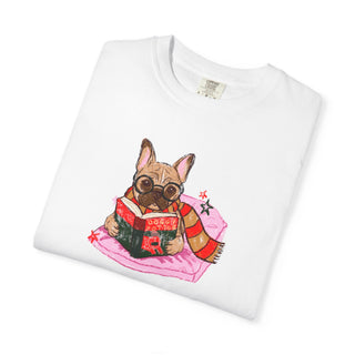 French Bulldog Book Lover Shirt, Frenchie Reading T Shirt, Wizard Dog Tee, Fantasy Reader Gift, BookTok Shirt, Comfort Colors Dog Mom Gift