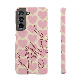 “Love Yourself” Pink Heart Pattern Phone Case