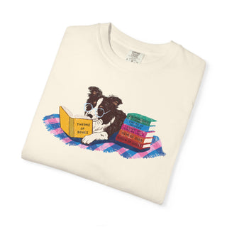 Border Collie Book Lover Shirt, Reading Dog T Shirt, Fantasy Book Lover Gift, Cute Bookish Dog Tee, Dog Mom Gift, Booktok Shirt