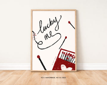 Lucky Me Matchbox and Sticks Print without a frame