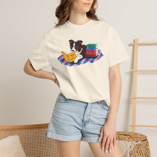 Border Collie Book Lover Shirt, Reading Dog T Shirt, Fantasy Book Lover Gift, Cute Bookish Dog Tee, Dog Mom Gift, Booktok Shirt