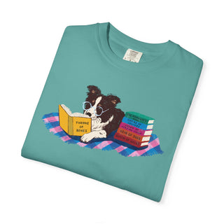 Border Collie Book Lover Shirt, Reading Dog T Shirt, Fantasy Book Lover Gift, Cute Bookish Dog Tee, Dog Mom Gift, Booktok Shirt
