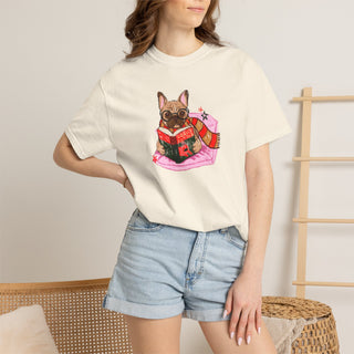 French Bulldog Book Lover Shirt, Frenchie Reading T Shirt, Wizard Dog Tee, Fantasy Reader Gift, BookTok Shirt, Comfort Colors Dog Mom Gift