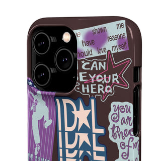 IDOL Purple Sticker Collage Snap Phone Case