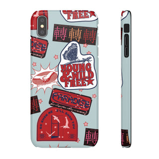 Young & Wild Free Retro Sticker Collage Snap Phone Case