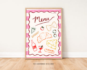 Menu Print without a frame