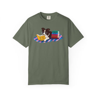 Border Collie Book Lover Shirt, Reading Dog T Shirt, Fantasy Book Lover Gift, Cute Bookish Dog Tee, Dog Mom Gift, Booktok Shirt