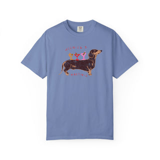 Weenies and Martinis Shirt, Dachshund T Shirt, Funny Wiener Dog Tee, Doxie Mom Gift, Cute Cocktail Shirt, Comfort Colors Dog Lover Tee