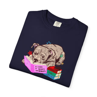 Staffordshire Bull Terrier Book Lover Shirt, Staffy Reading T Shirt, Fantasy Reader Gift, BookTok Dog Tee, Cute Dog Mum Shirt, Comfort Color