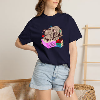 Staffordshire Bull Terrier Book Lover Shirt, Staffy Reading T Shirt, Fantasy Reader Gift, BookTok Dog Tee, Cute Dog Mum Shirt, Comfort Color