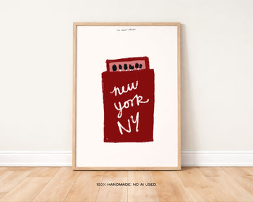 New York Matchbox Print without a frame