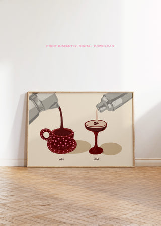 AM PM Espresso Martini Art Print | Digital Download
