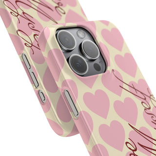 “Love Yourself” Pink Heart Pattern Phone Case