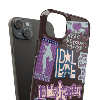 IDOL Purple Sticker Collage Snap Phone Case