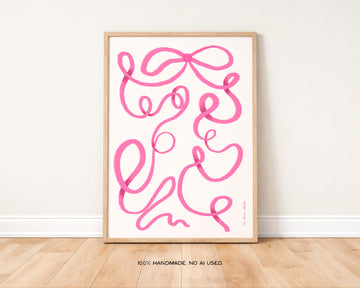 Pink Bow Art Print without a frame
