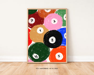 Pool Balls Print without a frame