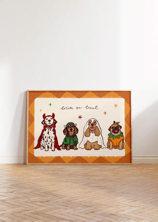 Trick or Treat Halloween Dogs Print