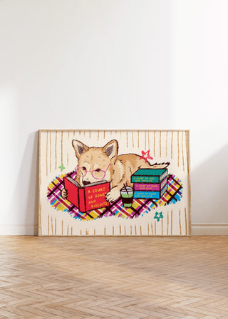Fluffy Dog Rainbow Blanket Fantasy Print | Digital Download