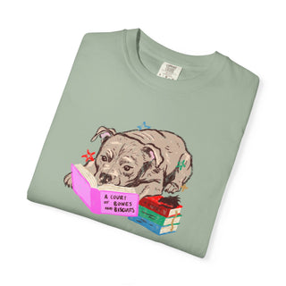 Staffordshire Bull Terrier Book Lover Shirt, Staffy Reading T Shirt, Fantasy Reader Gift, BookTok Dog Tee, Cute Dog Mum Shirt, Comfort Color