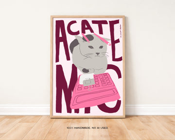 Acatdemic Cat Print | Funny Cat Print without a frame