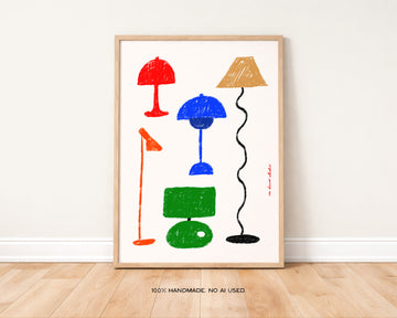 Retro Furniture Series - Lamps Print 1 without a frame
