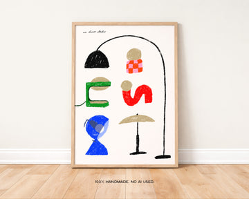 Retro Furniture Series - Lamps Print 2 without a frame