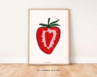 Strawberry Art Print | Fruit Kitchen Wall Art