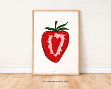 Strawberry Art Print | Fruit Kitchen Wall Art without a frame
