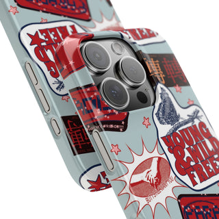 Young & Wild Free Retro Sticker Collage Snap Phone Case
