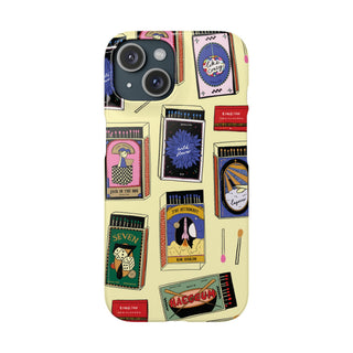 Matchbox Pattern Phone Case — Retro Matchbook Design Snap Case