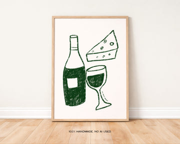 Wine & Cheese Print without a frame