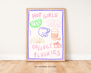 Hot Girls Collect Plushies Art Print